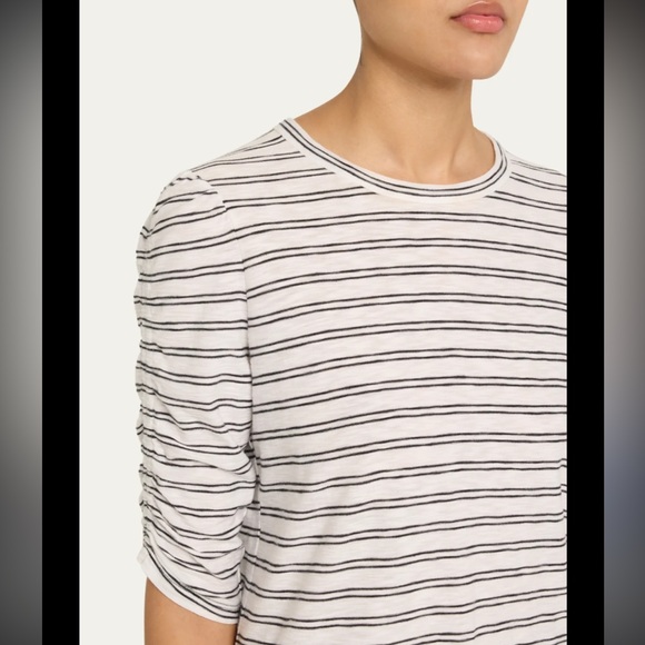 VERONICA BEARD
Waldorf Stripe Ruched-Sleeve Tee - Picture 3 of 6